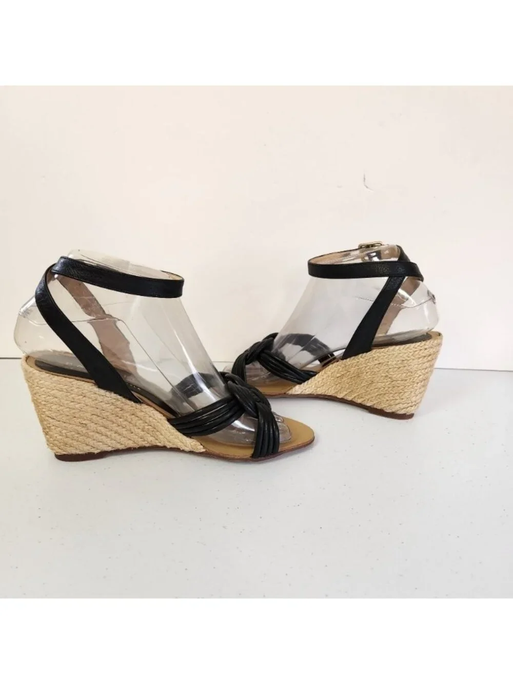 Palomitas by Paloma Barcelo Black Knot Sandals Shoes Wedge Heels Open Toe 36 6